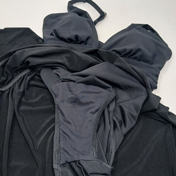 MagicSuit Celine Black Swimsuit Swim Dress Size 8 Ruched Shaping Pool Beach - Picture 14 of 16